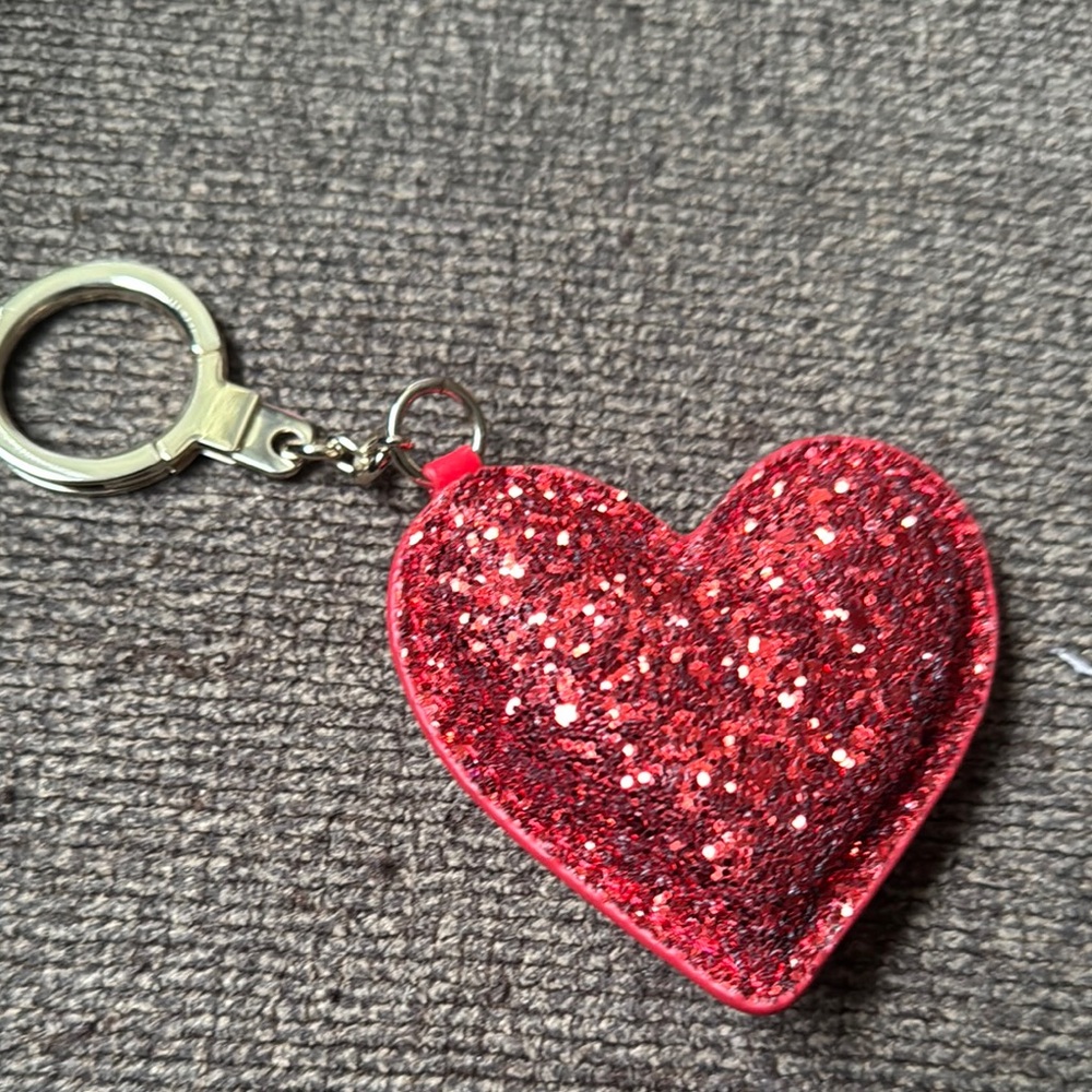 Glittery Red Heart Keychain
